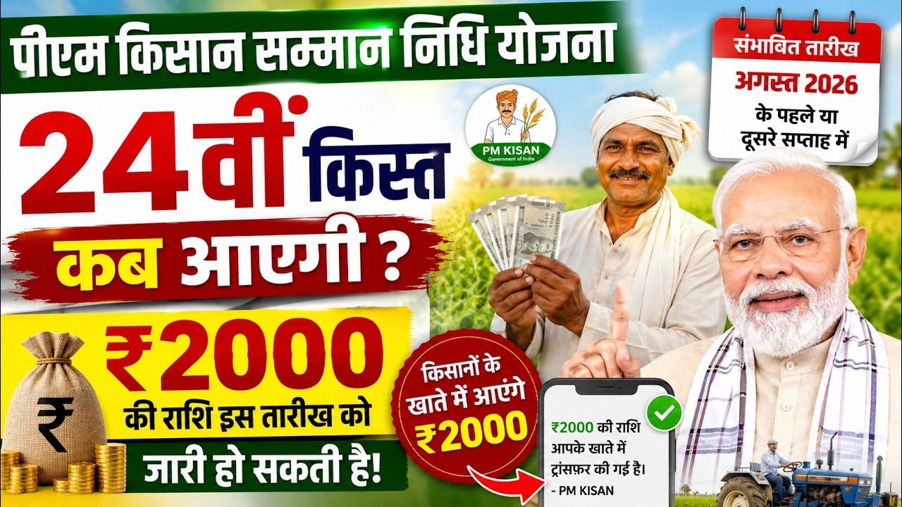 Pm Kisan Samman Nidhi 24 Kist Kab Aayegi:आधा अक्‍टूबर खत्‍म... कब आएंगी 24वीं किस्‍त?यहाँ देखे पूरी अपडेट